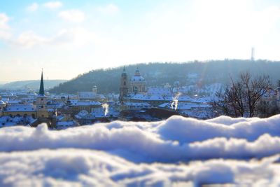 Scenic view of snow against sky