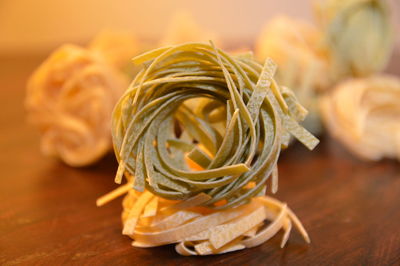 Close-up of lemon on table