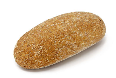 High angle view of bread on white background