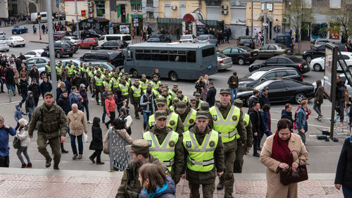 Group of people on city street