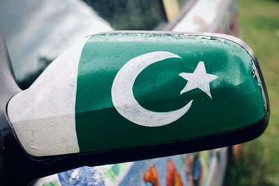 Close-up of pakistani flag 