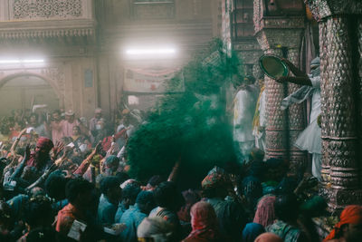 Crowd enjoying holi festival