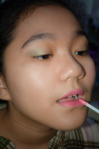 Close-up portrait of a beautiful young woman