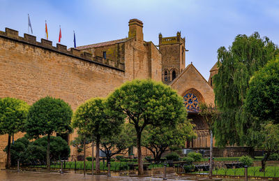 Low angle view of historic building against sky