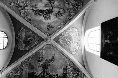 Low angle view of ornate ceiling in building