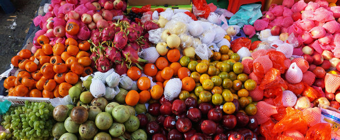 Full frame shot of fruits for sale at market stall