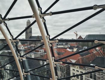 Low angle view of metallic structure