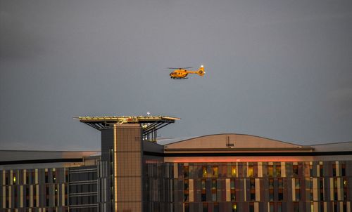 Scottish ambulance service helicopter landing at qeuh