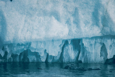 Panoramic view of frozen sea