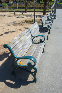 Empty bench in park