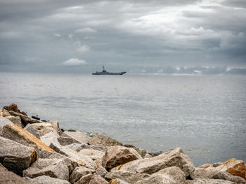 Polish navy patrol ship patroling polish baltic sea