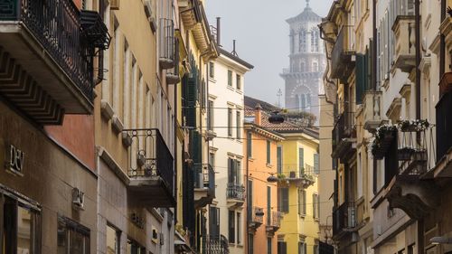 Low angle view of buildings in city