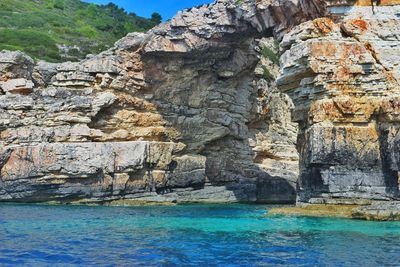 Rock formations in sea