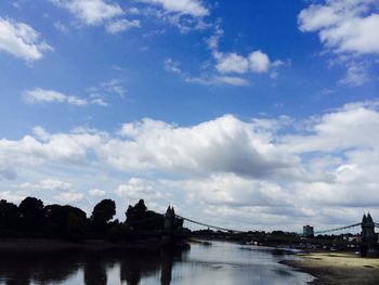 Reflection of clouds in river