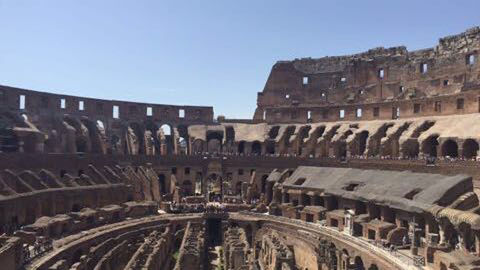 Panoramic shot of historic building against sky