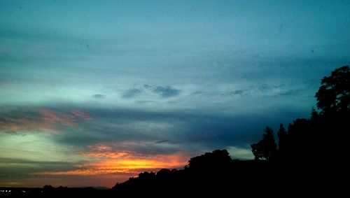 Silhouette of trees at sunset