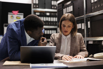 Business colleagues working at office