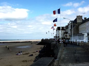 View of sea against cloudy sky