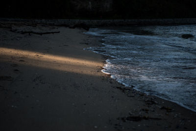 Scenic view of beach during sunset