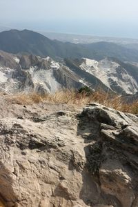 Scenic view of rocky mountains against sky