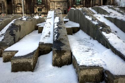 Panoramic view of frozen lake during winter