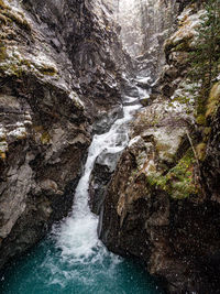 Scenic view of waterfall