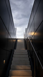 Low angle view of staircase against sky