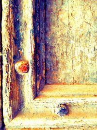 Close-up of rusty metal door