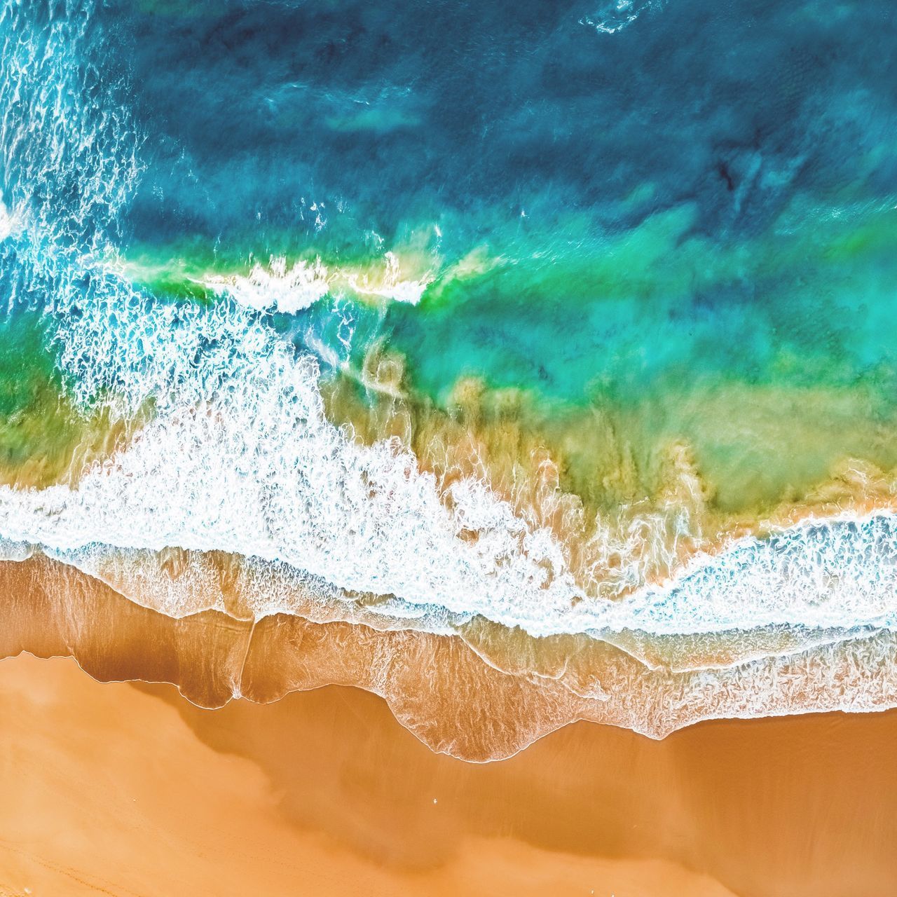 AERIAL VIEW OF SEA WAVES