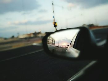 High angle view of road against sky