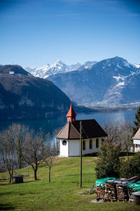 Walensee during a sunny day in winter - switzerland