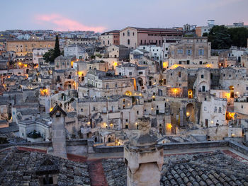 Aerial view of old town in city