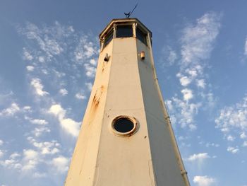 Rusty lighthouse tower in peel, isle of man