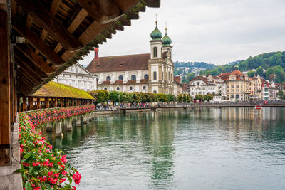 View of the old town of lucerne in switzerland.