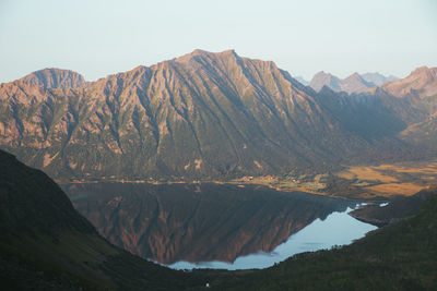 Mountain views on lofoten islands in northern norway 