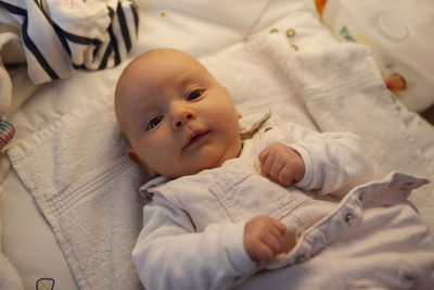 Portrait of baby lying down