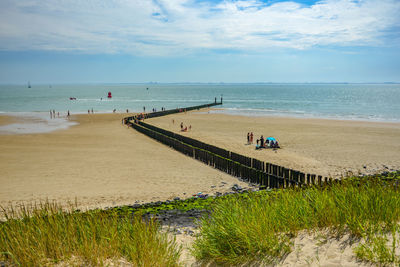 Scenic view of beach against sky