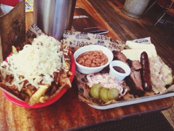 Close-up of served food