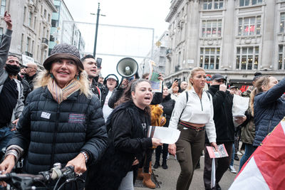 Group of people on city street