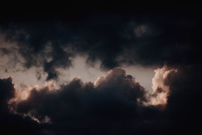 Low angle view of storm clouds in sky