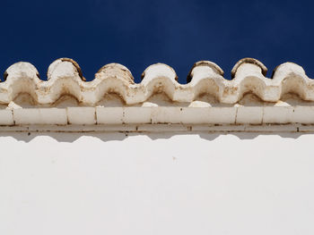 Low angle view of roof against sky