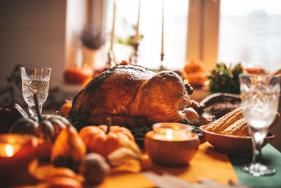 Close-up of food on table