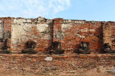 Ruins of temple in ayutthaya thailand