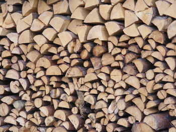 Full frame shot of logs