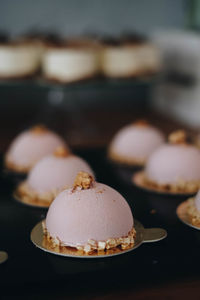 Close-up of cupcakes on table