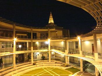 Illuminated building at night