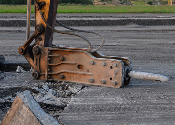 Close-up of rusty machine part