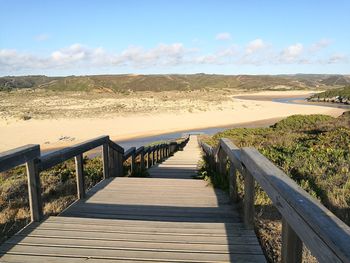 Scenic view of beach against sky