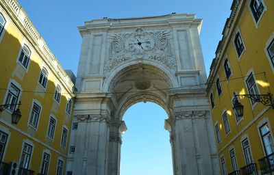 Low angle view of historic building