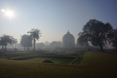 View of temple against clear sky